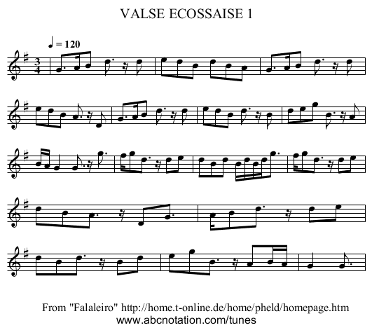 VALSE ECOSSAISE 1 - staff notation