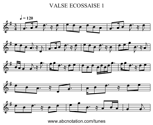 VALSE ECOSSAISE 1 - staff notation