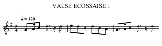 VALSE ECOSSAISE 1 - staff notation