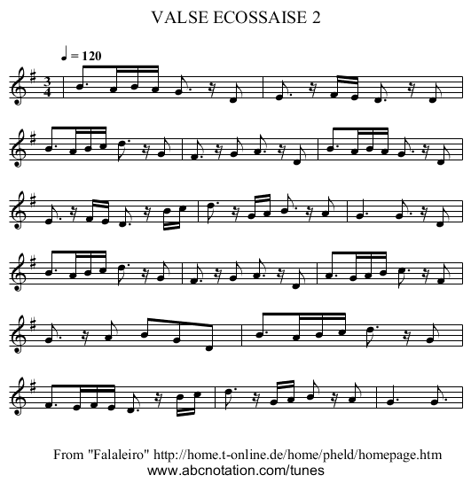 VALSE ECOSSAISE 2 - staff notation