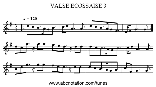 VALSE ECOSSAISE 3 - staff notation