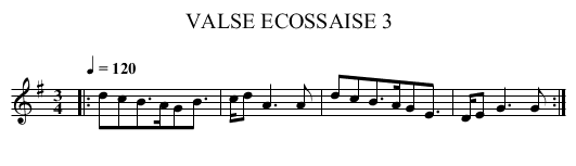VALSE ECOSSAISE 3 - staff notation