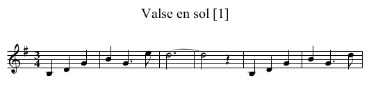 Valse en sol [1] - staff notation