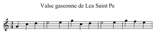 Valse gasconne de Lea Saint Pe - staff notation