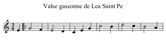 Valse gasconne de Lea Saint Pe - staff notation