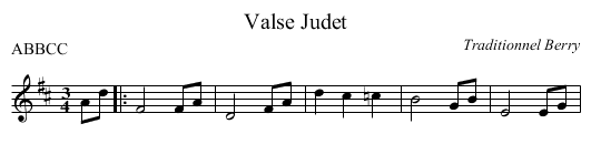 Valse Judet - staff notation