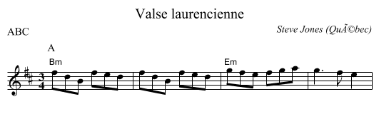 Valse laurencienne - staff notation