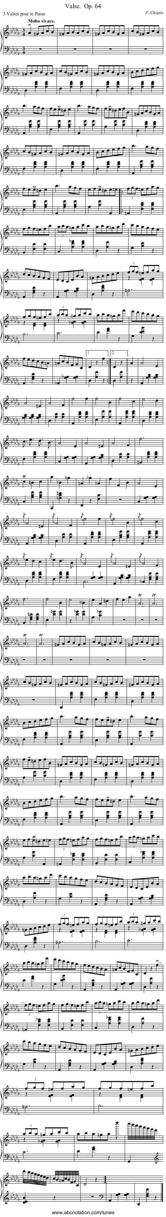 Valse.	 Op. 64 - staff notation