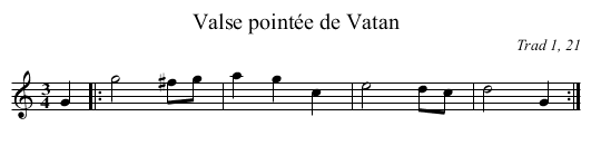 Valse pointée de Vatan - staff notation