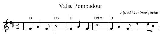 Valse Pompadour - staff notation