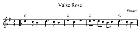 Valse Rose - staff notation