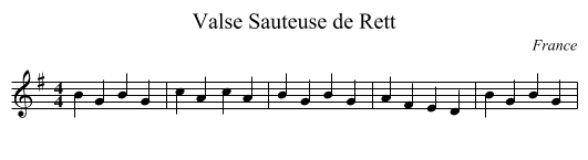 Valse Sauteuse de Rett - staff notation