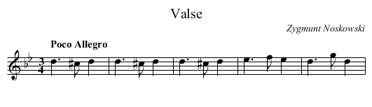 Valse - staff notation