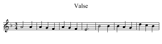 Valse - staff notation