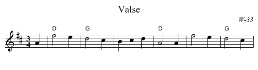 Valse - staff notation