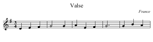 Valse - staff notation