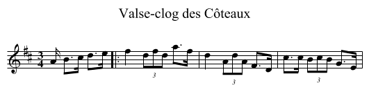 Valse-clog des Côteaux - staff notation