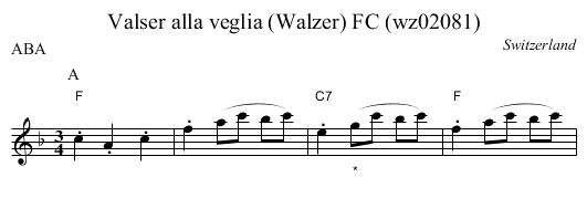 Valser alla veglia (Walzer) FC (wz02081) - staff notation