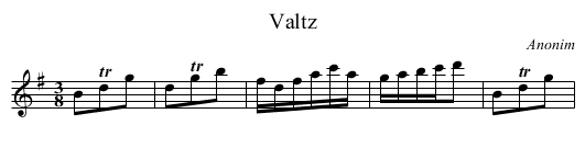 Valtz - staff notation