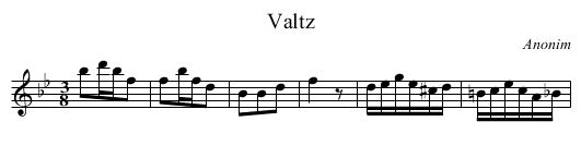 Valtz - staff notation