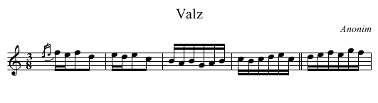 Valz - staff notation
