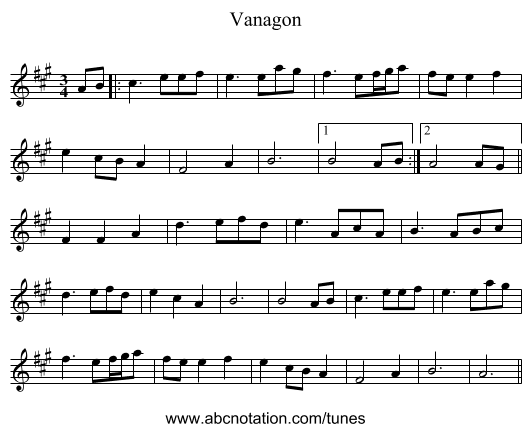 Vanagon - staff notation