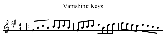Vanishing Keys - staff notation