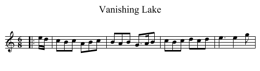 Vanishing Lake - staff notation