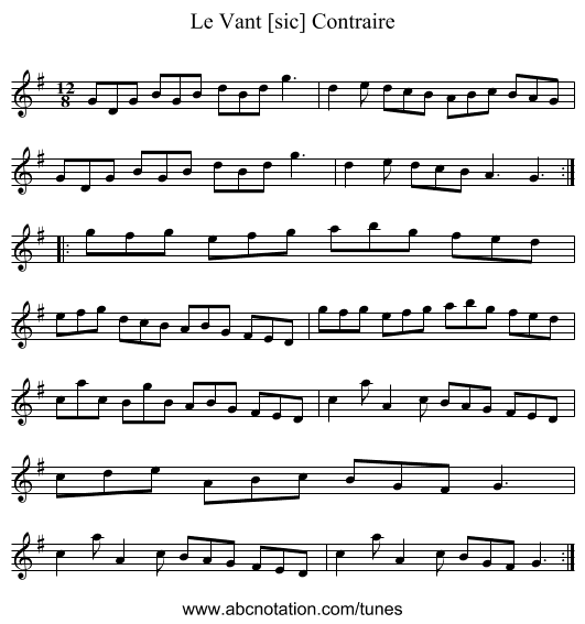 Vant [sic] Contraire, Le - staff notation
