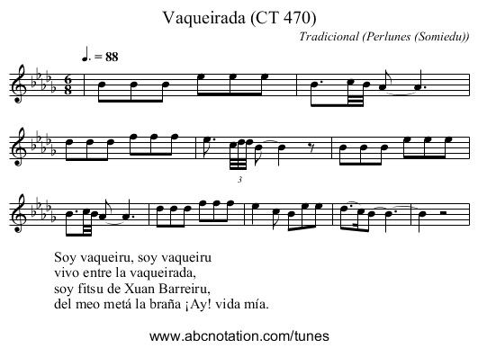 Vaqueirada (CT 470) - staff notation