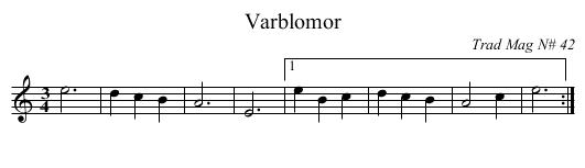Varblomor - staff notation