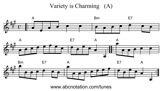 Variety is Charming (A) - staff notation