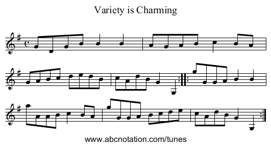 Variety is Charming - staff notation
