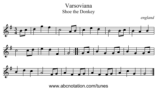 Varsoviana - staff notation