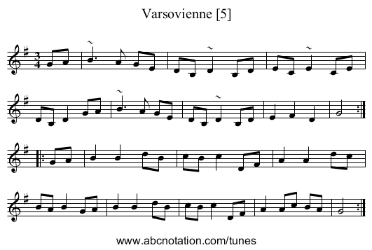 Varsovienne [5] - staff notation