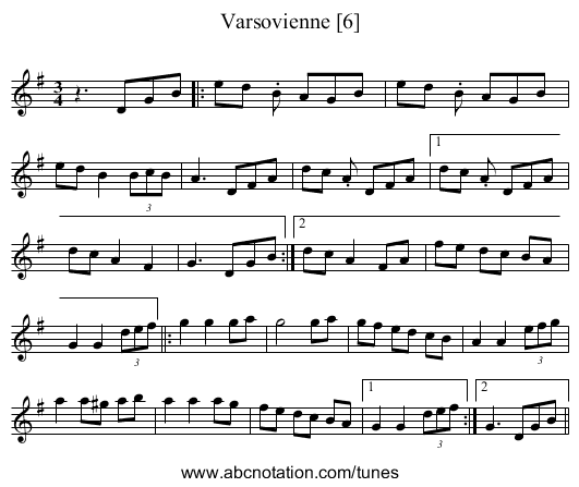 Varsovienne [6] - staff notation