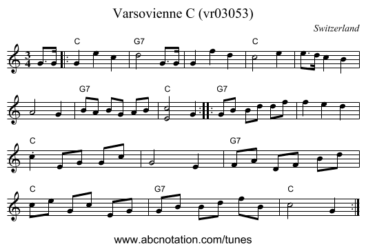 Varsovienne C (vr03053) - staff notation