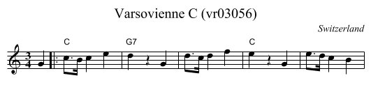 Varsovienne C (vr03056) - staff notation