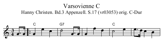 Varsovienne C - staff notation