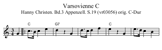 Varsovienne C - staff notation