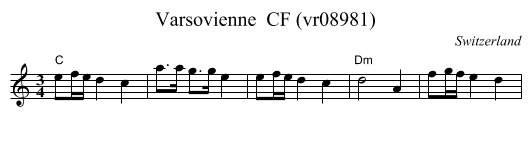 Varsovienne  CF (vr08981) - staff notation