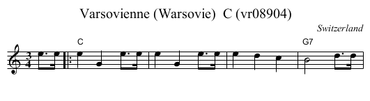 Varsovienne (Warsovie)  C (vr08904) - staff notation