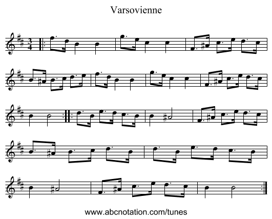 Varsovienne - staff notation