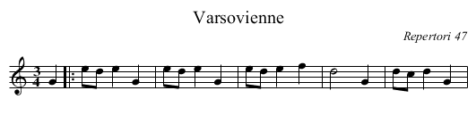 Varsovienne - staff notation