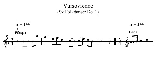 Varsovienne - staff notation