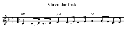 V&aring;rvindar friska - staff notation