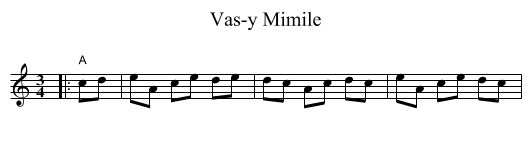 Vas-y Mimile - staff notation