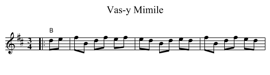 Vas-y Mimile - staff notation