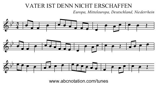 VATER IST DENN NICHT ERSCHAFFEN - staff notation