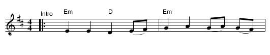 Ve David [in E] - staff notation